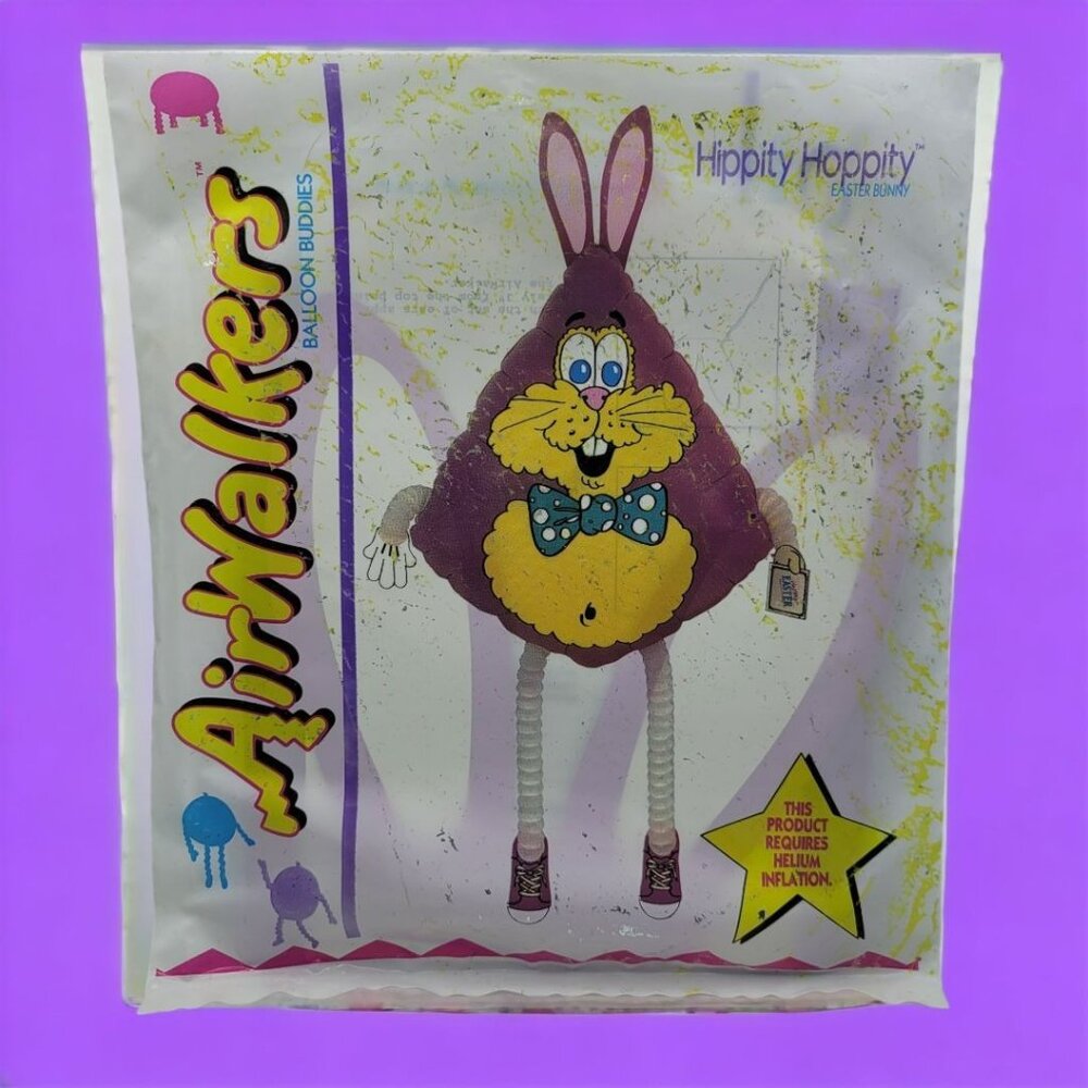 AirWalkers Balloon Buddies Easter Bunny Rabbit Hippity Hoppity Vtg Purple Party